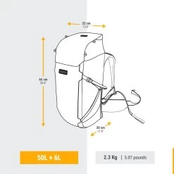WOMEN’S TRAVEL TREKKING BACKPACK TRAVEL 900 50+6 L WITH SUITCASE OPENING -Camping Store k00098c9abe81ff0b556ccc914d17294b 1