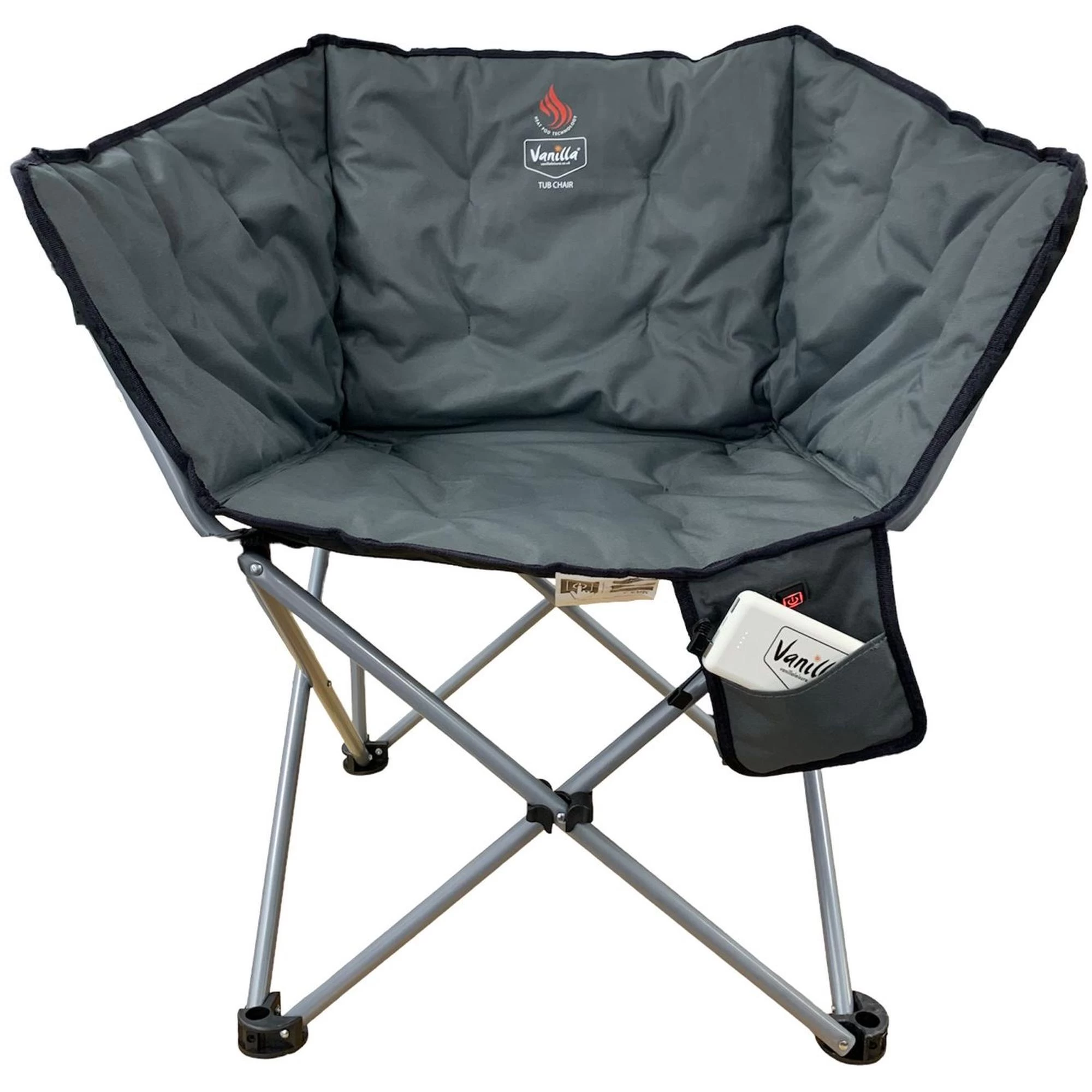 Vanilla Leisure Tub Chair Heated Charcoal + Power Bank 4 Vanilla Leisure Tub Chair Heated Charcoal + Power Bank - Image 2