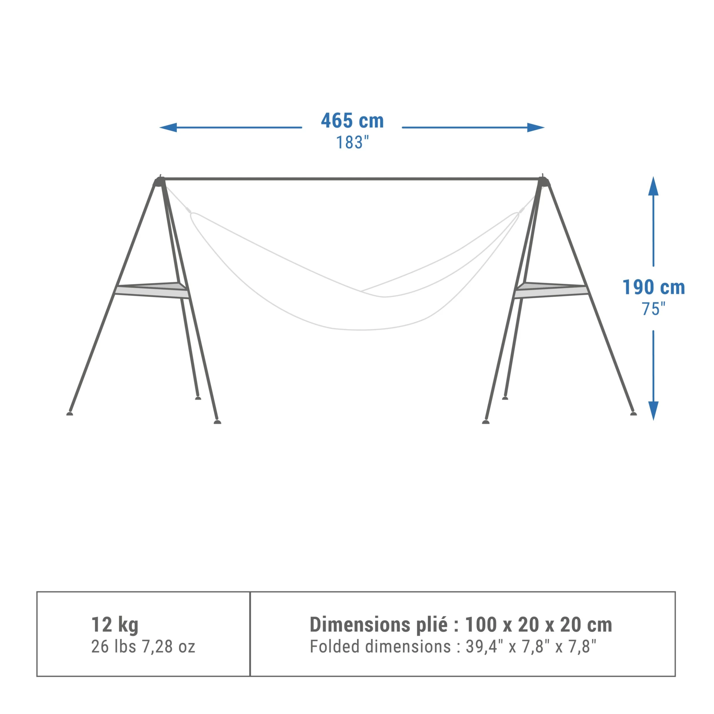 Quechua COMPACT HAMMOCK SUPPORT FOR CAMPING 4 Quechua COMPACT HAMMOCK SUPPORT FOR CAMPING - Image 2