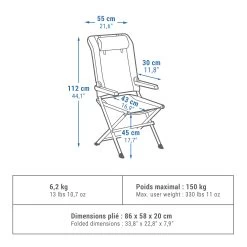 Quechua Multi-position Comfortable Camping Armchair -Camping Store k63be7bf687a73fc7c32627b17ad2a31d