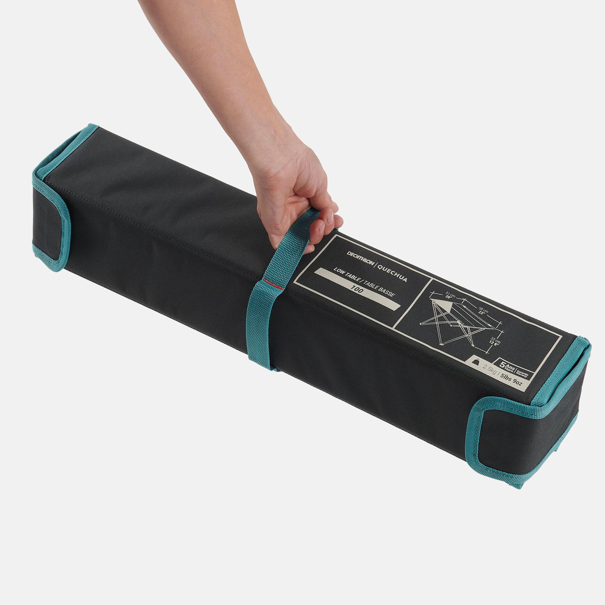 Quechua LOW FOLDING CAMPING TABLE MH100 Grey 5 Quechua LOW FOLDING CAMPING TABLE MH100 Grey - Image 3