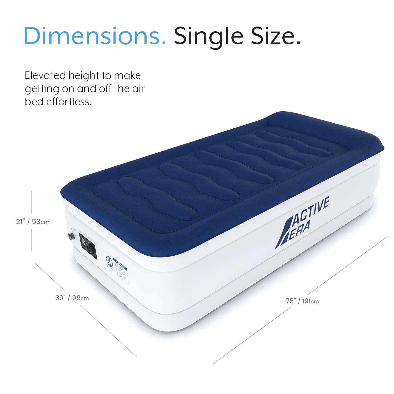 Single Comfort Plus Air Bed – Navy/White 6 Single Comfort Plus Air Bed – Navy/White - Image 4